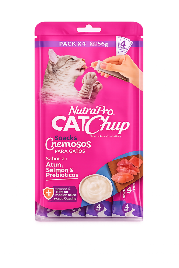 CATCHUP NUTRAPRO SNACK CREMOSO ATUN, SALMON Y PREBIOTICOS 14GR