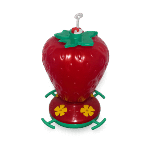 Bebedero para colibrí con diseño en forma de frutilla
