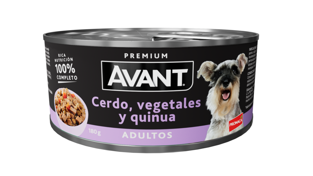 AVANT ADULTO CERDO, VEGETALES Y QUINUA LATA 180GR