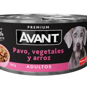 AVANT ADULTO PAVO, VEGETALES Y ARROZ LATA 180GR