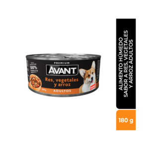 AVANT ADULTO RES, VEGETALES Y ARROZ LATA 180GR