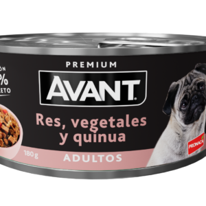 AVANT ADULTO RES, VEGETALES Y QUINUA LATA 180GR
